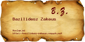 Bazilidesz Zakeus névjegykártya